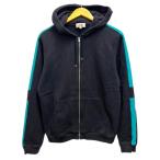 エルメス HERMES パーカー フーディ ジップアップ コットン 裏起毛 長袖 M 黒 ブラック メンズ