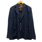 バルバ BARBA 41073 ジャケット ブレザー リネン サイドベンツ 長袖 50 紺 ネイビー メンズ