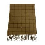 ポロ ラルフローレン POLO RALPH LAUREN マフラー チェック ロゴ刺繍 フリンジ ウール 茶 ブラウン レディース