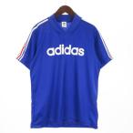  Adidas adidas Vintage Descente производства игра рубашка короткий рукав s Lee полоса Sprint ASR-6158 синий голубой L мужской 