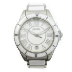 フォリフォリ Folli Follie 腕時計 クォーツ デイト 3針 SS WF6T019BD ホワイト文字盤 ホワイト シルバーカラー ■GY18 レディース