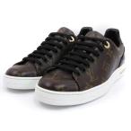 ルイヴィトン LOUIS VUITTON 良品 モノグラム フロントローライン スニーカー ローカット レザー 1A1GMY 茶 ブラウン 35 22.5cm ☆AA★ レ