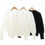 未使用品 ユニクロ UNIQLO U タグ付き ミラノリブ クルーネックセーター 長袖 3点セット XL 白 ホワイト 黒 ブラック /UO レディース
