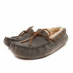 アグ UGG DAKOTA 5612 ローファー モカシン ムートン ボア リボン US7 24.0cm グレー /FT レディース