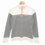  Munsingwear одежда MUNSINGWEAR одежда для гольфа cut and sewn длинный рукав половина Zip окантовка M белый белый /JS женский 