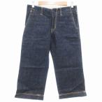  Domingo Domingo DMG широкий Denim брюки джинсы укороченные брюки Zip fly M индиго голубой /GV #FF женский 