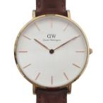 ダニエルウェリントン DANIEL WELLINGTON Petite 32mm 腕時計 B32R1 クォーツ ラウンド 白文字盤 ブラウン レディース