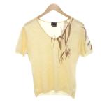 マリメッコ marimekko MIKA PIIRAINEN ニット セーター Vネック アンゴラ混 半袖 ベージュ /AE ■ECT レディース