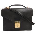 ショッピングヴィトン ルイヴィトン LOUIS VUITTON エピ モンソー ショルダー ハンドバック M52122 ゴールド金具 黒 ブラック ノワール メンズ レディース