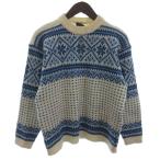 ノルディック Nordstrikk ニット セーター 長袖 ウール 厚手 アイボリー ブルー系 ■ECT メンズ レディース