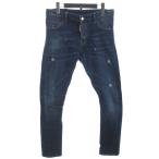 ショッピングディースクエアード ディースクエアード DSQUARED2 Sexy Twist Jean デニムパンツ ジーンズ クラッシュ加工 インディゴブルー 48 L位 ■ECT メンズ