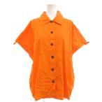 ショッピングイヴサンローラン イヴサンローラン YVES SAINT LAURENT ヴィンテージ シャツ ブラウス S 半袖 肩ギャザー ステンカラー /NU ■ECT レディース