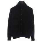 ショッピング古着 ザノーネ ZANONE ハイネック ニット カーディガン ウール 黒 ブラック 46 メンズ