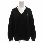 ショッピングBURBERRY バーバリーブルーレーベル BURBERRY BLUE LABEL ニット セーター Vネック 長袖 38 黒 ブラック ホースロゴ /FF ■ECT レディース