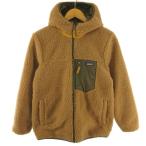 ショッピングpatagonia パタゴニア Patagonia リバーシブルボアジャケット レディフレディフーディ 68095FA21 ベージュ オリーブ キッズ