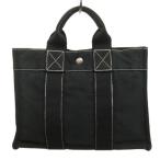 エルメス HERMES ドーヴィルPM トートバッグ キャンバス ブラック レディース