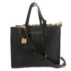 マークジェイコブス MARC JACOBS ハンドバッグ ショルダー 2Way 裏地総柄 ロゴ金具 レザー 黒 ブラック /FF ■GY47 レディース
