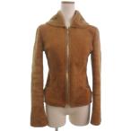 フェンディ FENDI ムートンジャケット ジップアップ ブルゾン キャメル系 ☆AA★ レディース