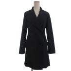 セリーヌ CELINE チェスターコート ダブルブレスト シルクブレンド 濃紺 ダークネイビー 36 レディース