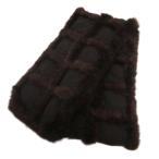 フェンディ FENDI マフラー ストール ニット ラビットファー カシミヤ 赤 ブラウン系 レディース