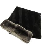 フェンディ FENDI ストール マフラー ダークミンク シェアード チンチラ ブラック グレー系 レディース