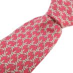 エルメス HERMES タグ付き ネクタイ レギュラータイ シルク 赤 レッド ■SK メンズ