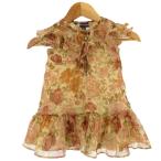  Ralph Lauren RALPH LAUREN One-piece flair рукав оборка шифон общий рисунок оттенок красного детская одежда 12M 60 размер Kids 