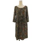  Talbots TALBOTS One-piece колено длина 7 минут рукав flair peiz Lee рисунок стрейч многоцветный S #GY09 женский 