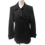  cashmere 100% pea coat melt n jacket double button black black M 0411 #KK4 lady's 