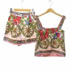 ドルチェ&ガッバーナ ドルガバ DOLCE&GABBANA ジャガード  花柄セットアップ ベスト ショートパンツ ピンク系 上36 下38 IBO61