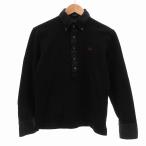 バーバリーブラックレーベル BURBERRY BLACK LABEL ポロシャツ 長袖 ロゴ刺繍 2 黒 ブラック /UO IBO61 メンズ