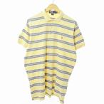 ポロ バイ ラルフローレン Polo by Ralph Lauren 90s ポロシャツ カットソー 半袖 ボーダー L 黄色 青 0407 メンズ