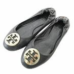  Tory Burch TORY BURCH кожа балет плоская обувь .... туфли-лодочки Logo plate 7 24cm черный чёрный 0612 IBO71 женский 