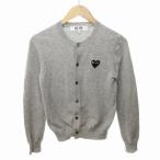 プレイコムデギャルソン PLAY COMME des GARCONS ニット カーディガン ブラックハート ウール 長袖 M グレー AZ-N023 0612 IBO73
