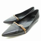 エルメス HERMES アピ フラットシューズ バレエシューズ パンプス 黒 ブラック 38.5 約25cm 0615 IBO73 ☆AA★ レディース