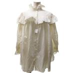 未使用品 ライト WRYHT タグ付き 24SS VICTORIAN EMBROIDERED NIGHT TOPS シャツ ブラウス ピンタック フリル 刺繍 白 1 約S