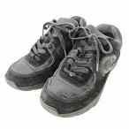 シャネル CHANEL ココマーク スニーカー ナイロン スエード 39 26cm ブラック 黒 0709 IBO73 レディース