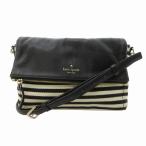 ケイトスペード KATE SPADE ショルダーバッグ ボーダー 切替 レザー 黒 白 ブラック ホワイト 0707 レディース