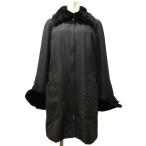  Lanvin LANVIN COLLECTION мех кролика пальто жакет нейлон чёрный черный 40 примерно M IBO73