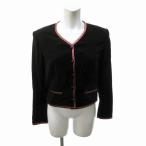 シャネル CHANEL ヴィンテージ 70s ノーカラージャケット ブルゾン ベロア 8 茶 ブラウン 0805 MIK レディース