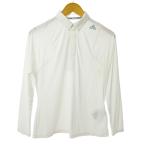  Adidas adidas LW LS POLO нейлон рубашка-поло cut and sewn длинный рукав стрейч Logo L белый 0821 женский 