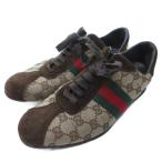 グッチ GUCCI GGキャンバス シェリーライン スニーカー ローカット ベージュ 38 約25cm IBO81