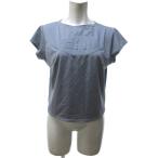 フェンディ FENDI JEANS 美品 クロップドカットソー Tシャツ 半袖 ロゴ グレー 44 約L IBO81