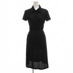 フェンディ FENDI JEANS ポロワンピース 半袖 シアー メッシュ ひざ丈 黒 ブラック /JS IBO81 ☆AA★ レディース