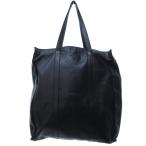 プラダ PRADA ロゴ型押し オールレザー トートバッグ ハンドバック 黒 ブラック