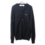 プレイコムデギャルソン PLAY COMME des GARCONS AD2007 ウール ブラックハートロゴ カーディガン 長袖 ブラック L AZ-N024