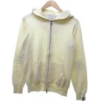 ハイドロゲン HYDROGEN ジップニットパーカー フーディー 長袖 ドクロ ロゴ刺繍 アイボリー S