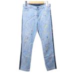 ドルチェ&ガッバーナ ドルガバ DOLCE&GABBANA DENIM ペイント加工 デニムパンツ ジーンズ 切替 バイカラー デザイン スキニー 11/12 IBO83