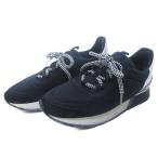 ショッピングHERMES エルメス HERMES マイルス ネオプレン スニーカー シューズ ローカット ナイロン 紺 ネイビー 37.5 約24.5cm