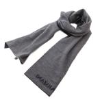 ショッピングアルマーニ アルマーニ コレツィオーニ ARMANI COLLEZIONI リバーシブル マフラー ロゴ ウール 紺 ネイビー グレー /AE IBO84 メンズ